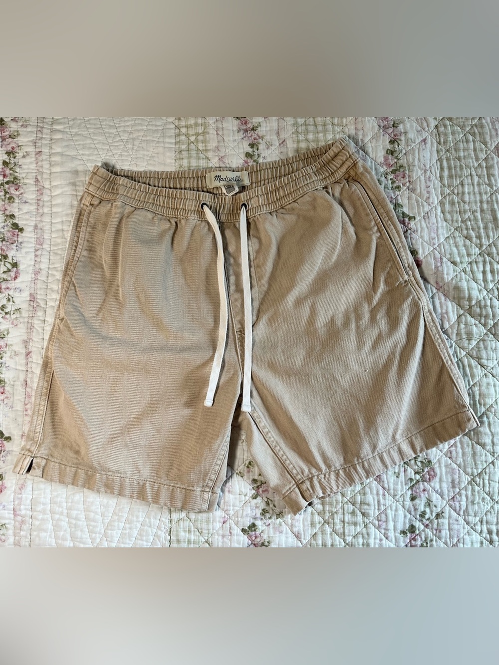 Madewell Everywear Casual Drawstring Shorts Tan Khaki Size Small